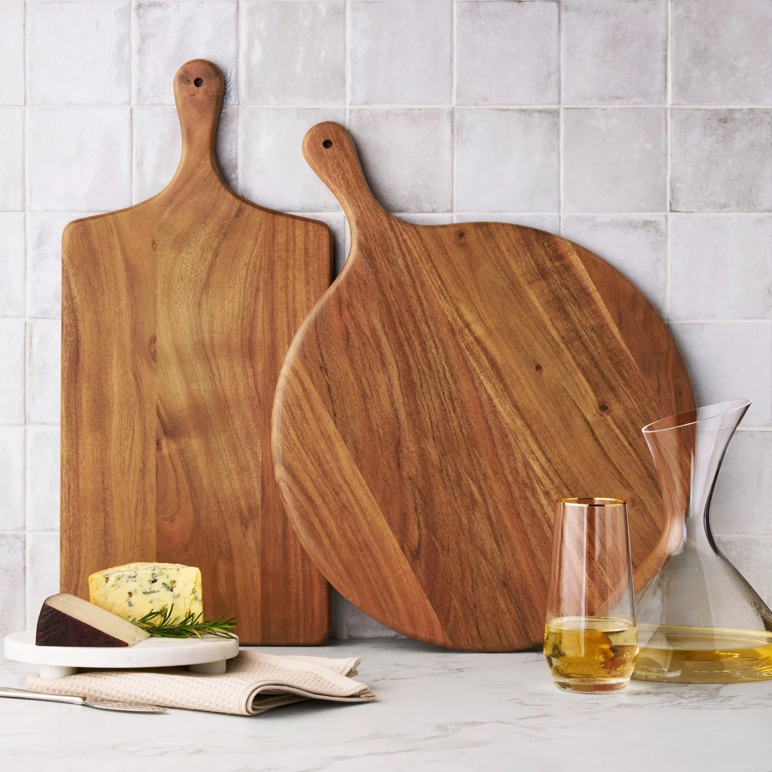 Member's Mark Set of 2 Acacia Wood Charcuterie Boards - Bellso